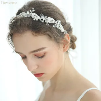 

Crystal Headwear New Bridal Silver Color Headband Tiara Rhinestone Wedding Prom Headpiece Hair Crown Handmade Women Accessories