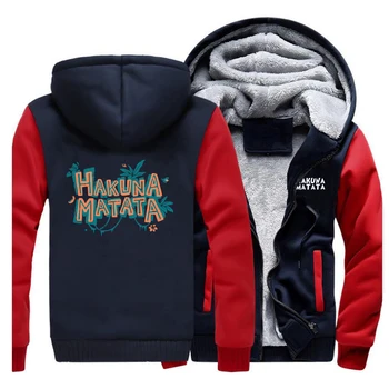 

2019 Hot Selling HAKUNA MATATA Mens Warm Coat Creative Novelty Printing Male Jacket Newest Brand Streetwear Costume Men Harajuku