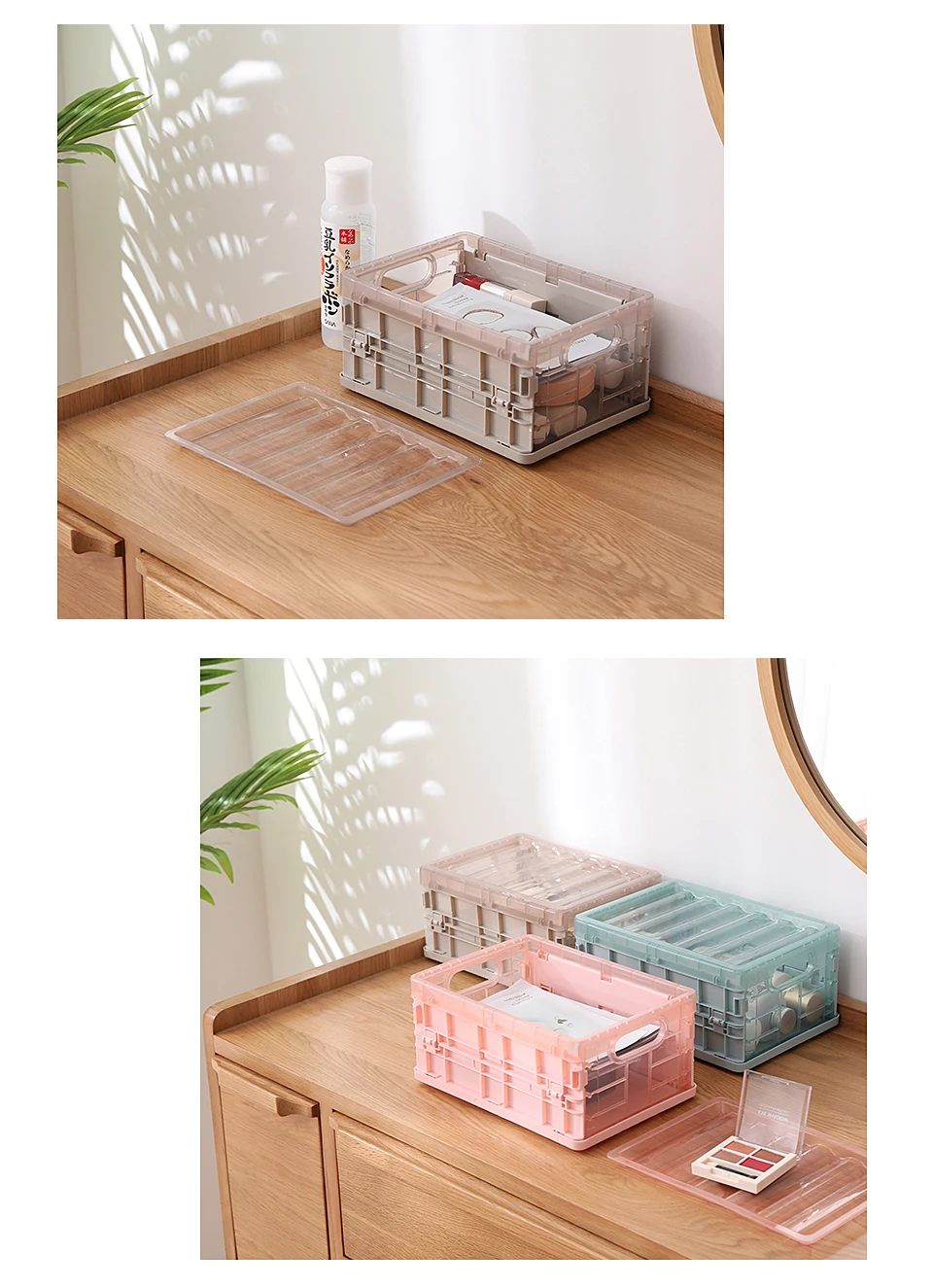 Collapsible Plastic Storage Crate Box Wardrobe Stackable Home Garage Warehouse Desktop Storage Box Car Organizer - Medium 28 Collapsible Plastic Storage Crate Box Wardrobe Stackable Home Garage Warehouse Desktop Storage Box Car Organizer - Medium