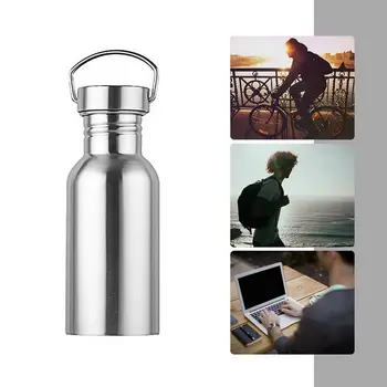 

2020 Fashion 350/500/750ml Large Capacity Stainless Steel Single Layer Sports Kettle Outdoor Bicycle Water Bottles