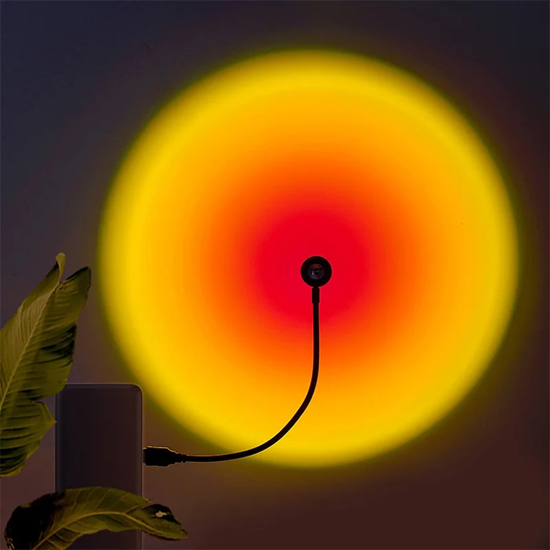 Sunset Lamp USB Rainbow Projector Atmosphere Night Light Home Decoration Photography Lighting Coffee Shop Wall Decor Lights night lights for adults