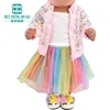 Baby clothes for doll fit 43 cm new born doll accessories Fashion sequined jackets and dresses Christmas gifts for kids ► Photo 3/6