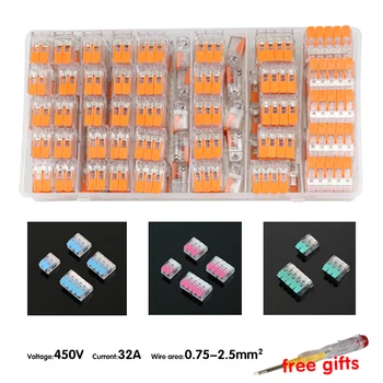 

Quick Wire Connector Box Universal Compact Terminal Block Lighting Connector For 4 Room Hybrid Fast Connector Set