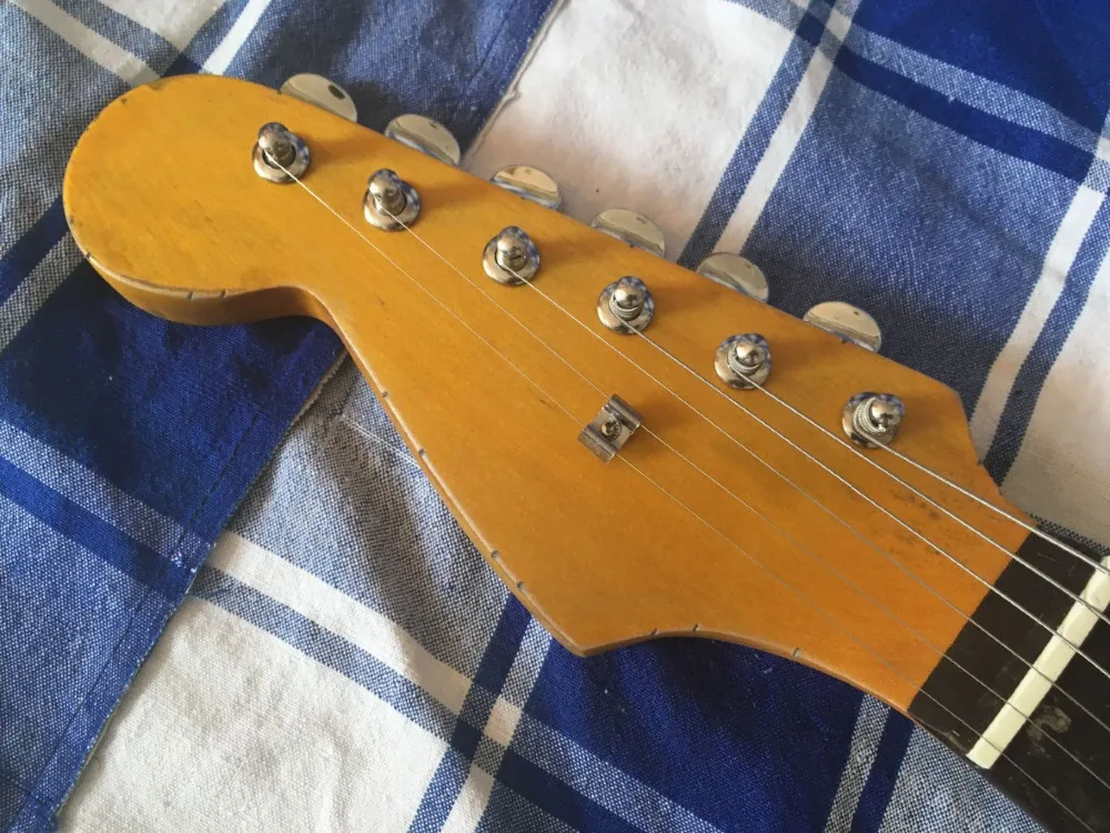 Левосторонняя электрогитара ручной работы relic guitar Ash body custom body старая аппаратная гитара