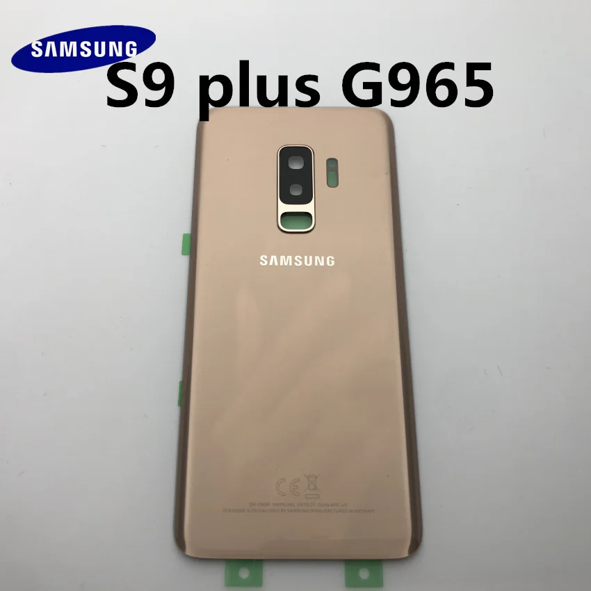 10 шт.,, новинка, для samsung Galaxy S9+ edge plus, G965, G965F, Задняя стеклянная крышка, задняя крышка, крышка батареи, корпус, замена
