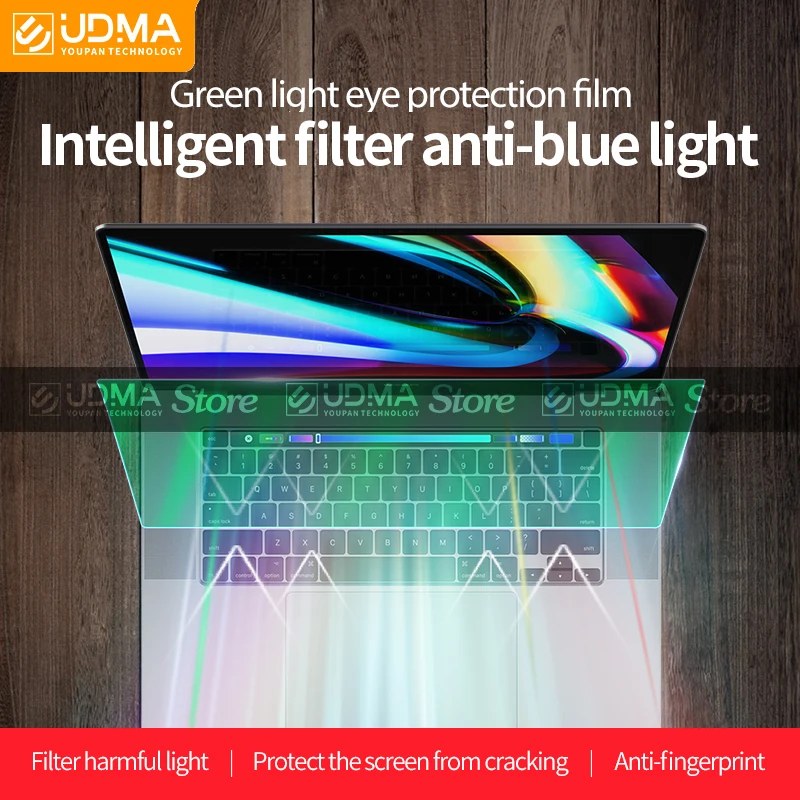 Udma Anti Luz Azul Protetor de Tela do Portátil Filme Vidro Flexível Verde Proteção para os Olhos Lenovo Asus hp Dell Acer - Imagem 5