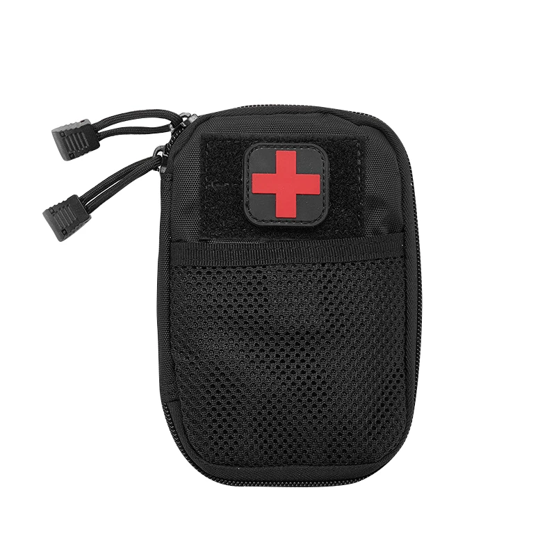 

Medical Bag Camping First Aid Kit Travel Equipment Edc Molle Zip Pocket BLACK
