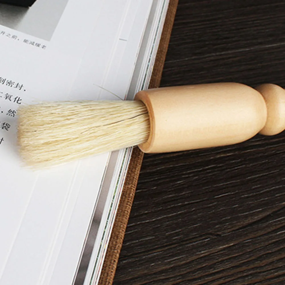 Coffee Machine Grinder Brush Wooden Handle Soft Bristles Cleaner Cleaning Tool