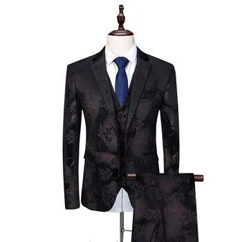 

2020 Flower Color Host Dress Suits Fashion Party Dresses Men's Slim Fit Business Male Wedding tuxedo Suit Full Size M-6XL