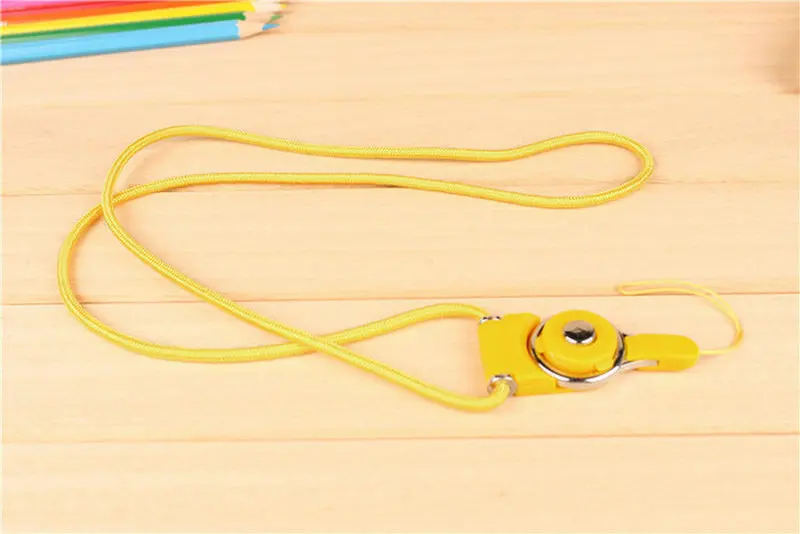 yellow Tikigogo милые ремешки для мобильного телефона, вращающаяся Пряжка, разделенная длинная шея, висящий Съемный ремень, рабочий ремешок для карт, висячий шнур - Цвет: yellow
