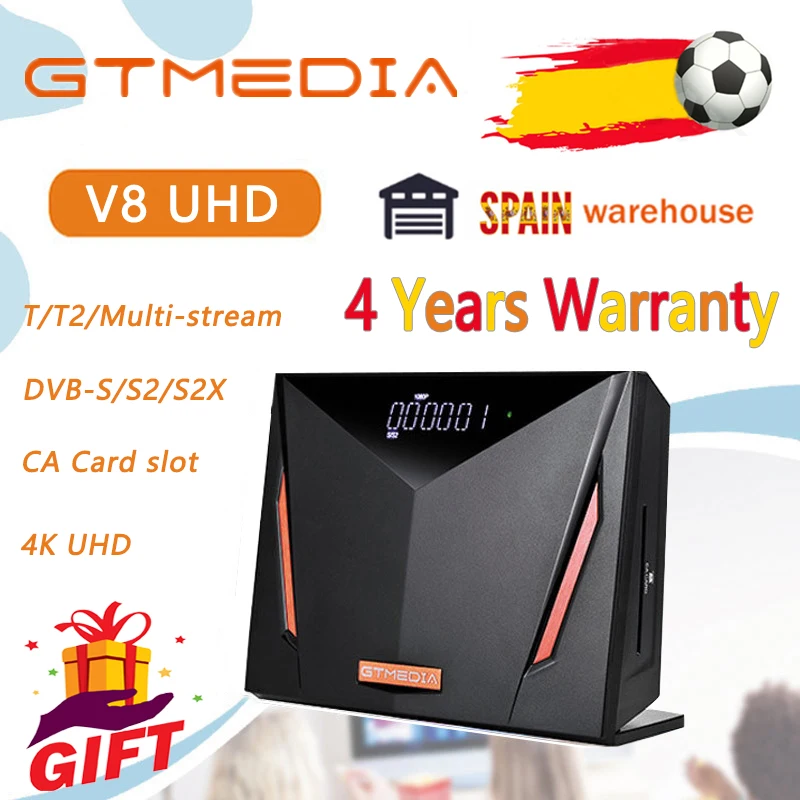 2021 новый спутниковый ресивер GTmedia V8 UHD DVB S2 T2 кабель H.265 4K HD встроенный Wi-Fi с