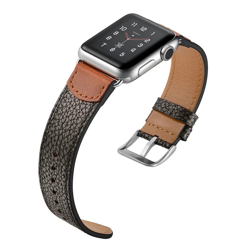 Ремешок из натуральной кожи для Apple watch 42 мм/38 мм Iwatch 4/3 ремешок 44 мм 40 мм Браслет Каменный узор ремень аксессуары для часов