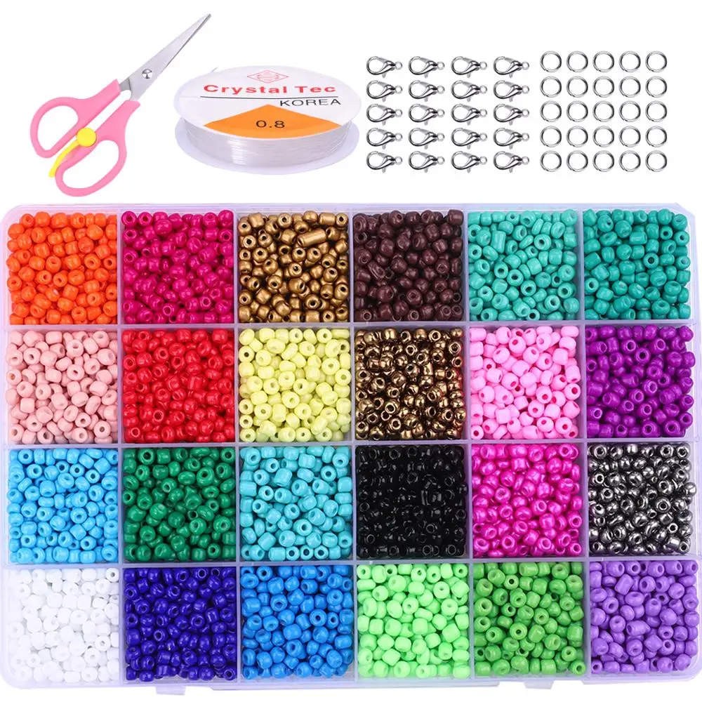 Bead-Box-Set Bracelet Earrings Charm-Beads Jewelry-Making-Accessories Glass-Seed Crystal