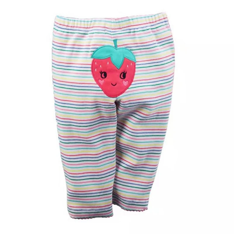 Autumn Baby Pants Cute Baby PP Pants Boys Girls Warm Pants Children Trousers Striped Strawberry Print Sweet Bottoms