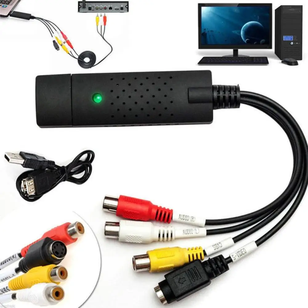 New Arrival USB 2.0 Easycap Capture 4 Channel Video TV DVD VHS Audio Capture Adapter Card TV Video DVR Free Shipping
