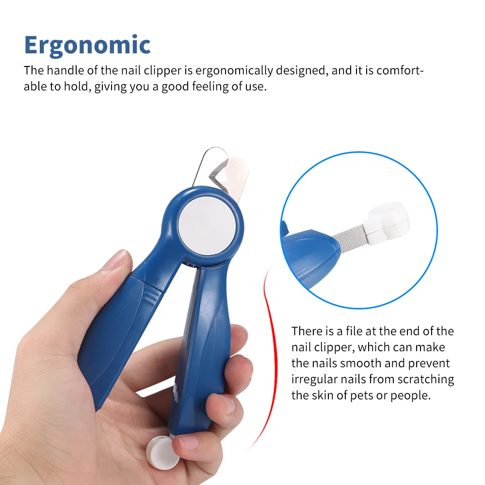Pet Dog Nail Clipper With LED Light Safety Cat Cutter Machine Stainless Steel Scissors Animal Trimmer Supply | Дом и сад