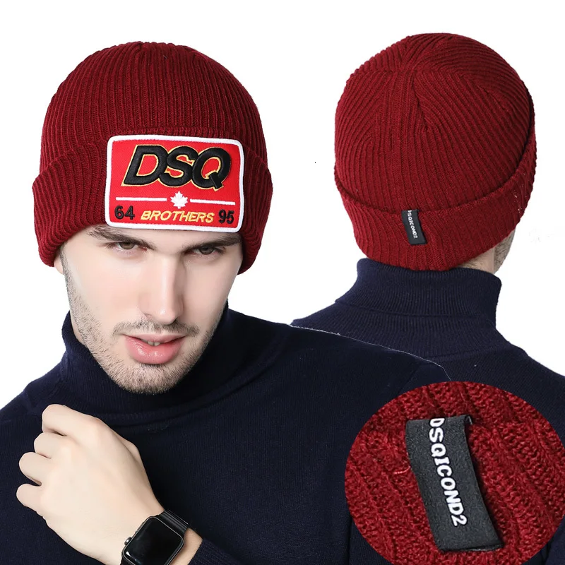 Зимние мужские и женские шапки Dsqicond2 шапочка Homme Hiver альпинистская Лыжная зимняя вязаная шапка с помпоном Muts Beanie для мужчин