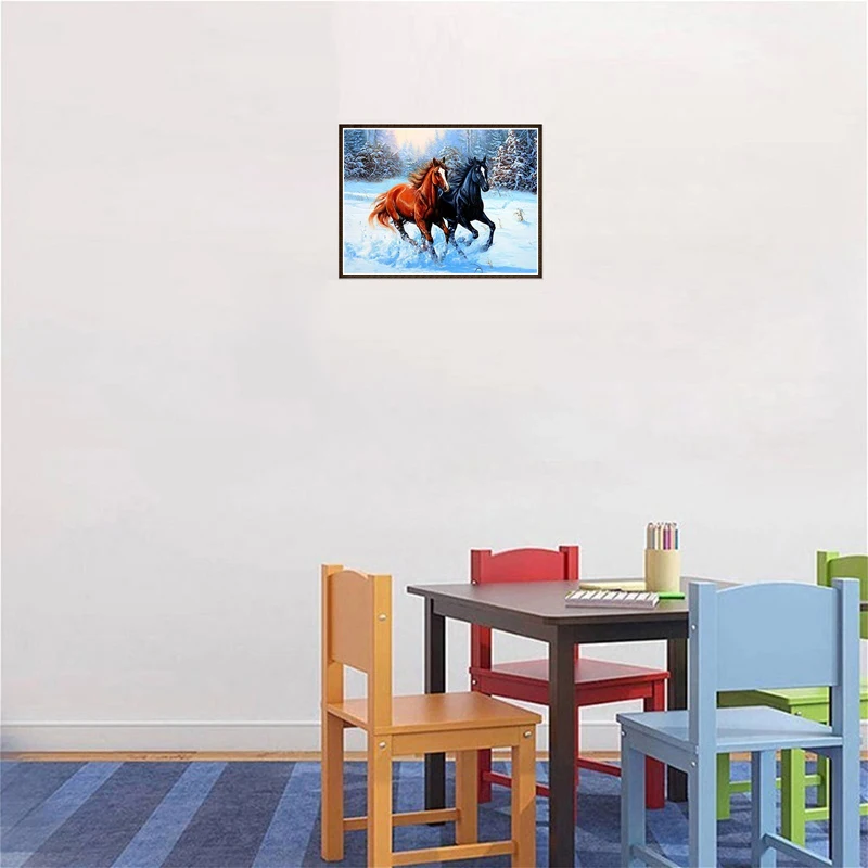 5D алмазная картина вышивка крестом лошадь полная круглая картинка с животными