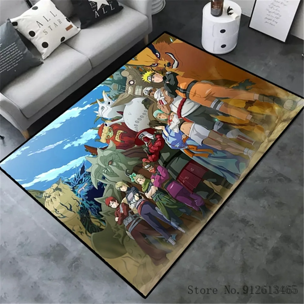 quilt 3D Cartoon Naruto Anime Anime Ninja Uzumaki Uchiha Print Floor Mats area rug Carpets Mats Floor Rug For Living Room Non-slip fitted sheet