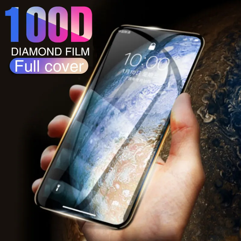 100D полное покрытие Защитное стекло для IPhone X XR XS 6 6S 7 8 Plus Защитная пленка экрана на