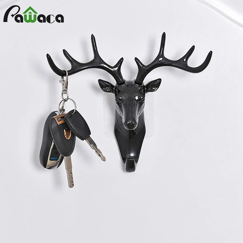 Олень Antler настенный крючок для вешания Пальто Олень стойки настенные крючки тяжелых животных декоративные настенные крючки для детской комнаты брелки для ключей "Животные" вешалки