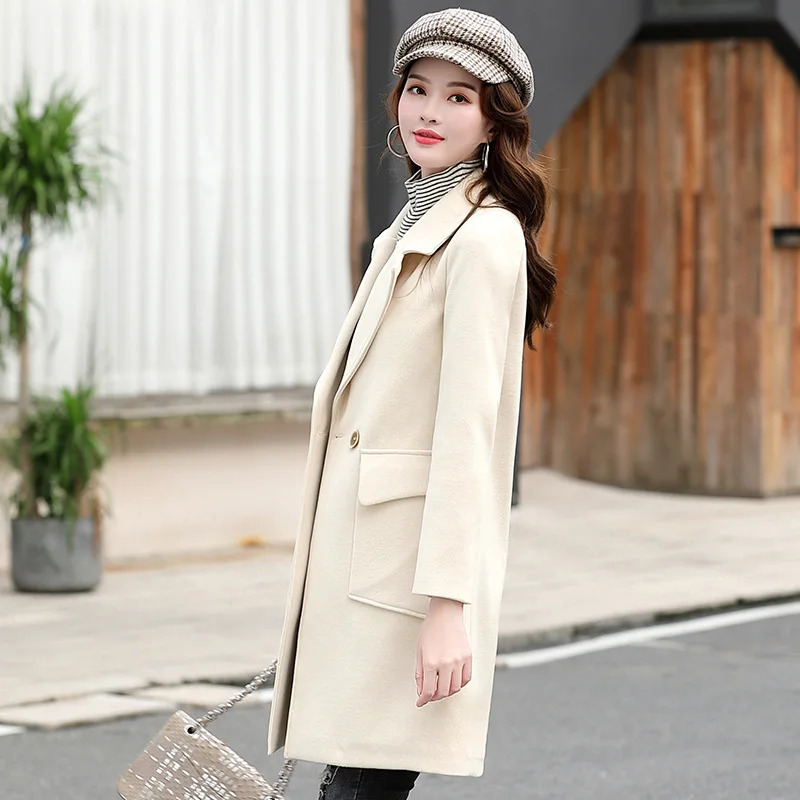 

2019 Autumn New Style Versatile Long Comfortable Woolen Coat