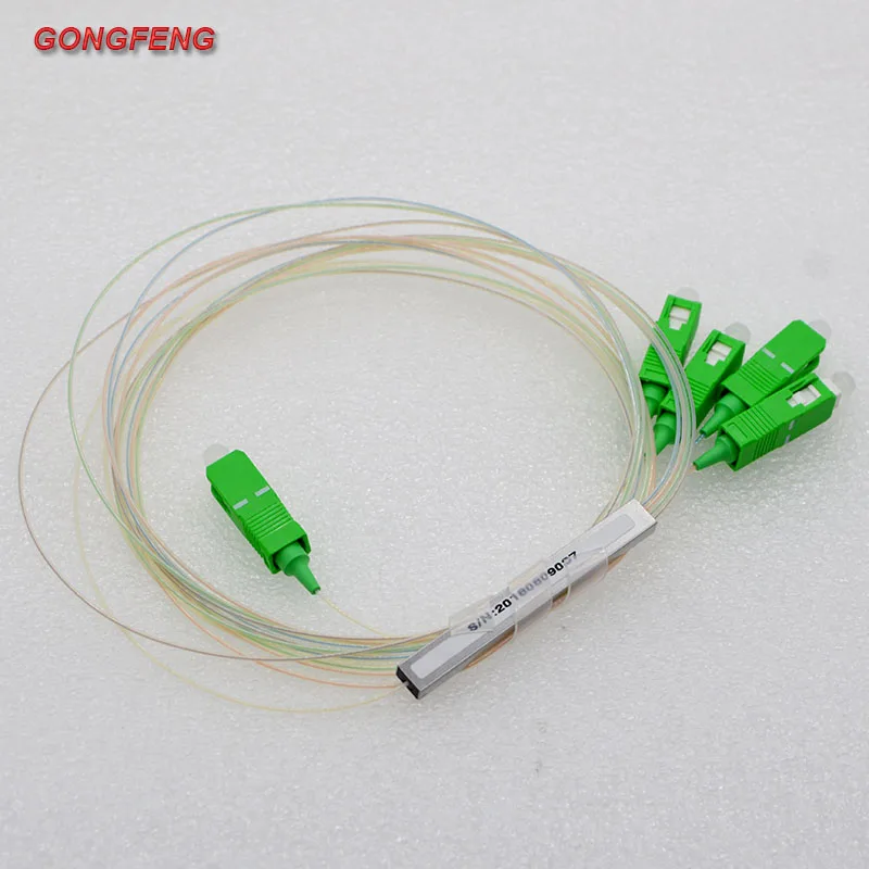 10pcs New Mini PLC Fiber Optical Splitter SC/UPC/APC1:4 Single Mode 1260~1650nm Optical Fiber Splitter Special Wholesale