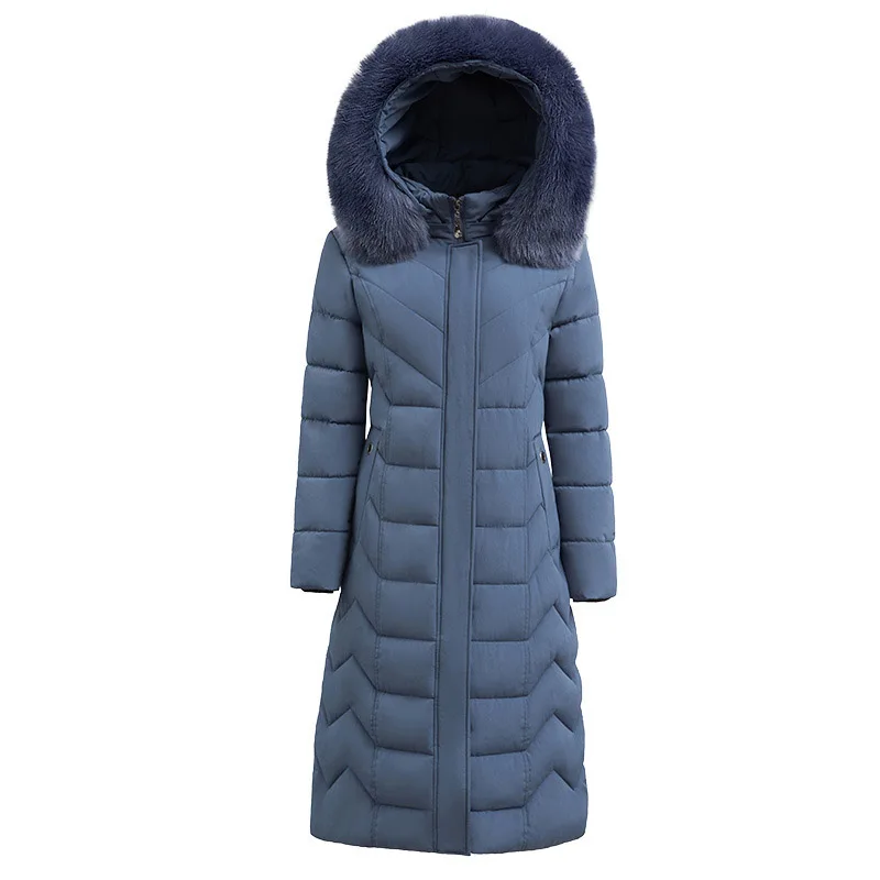 Beste Vrouwelijke Jas Bont Capuchon Jas Lange Dikke Warme Oversize Vrouwen Winter Donsjack Down Jas Parka Slanke Kleding Plus size 7XL