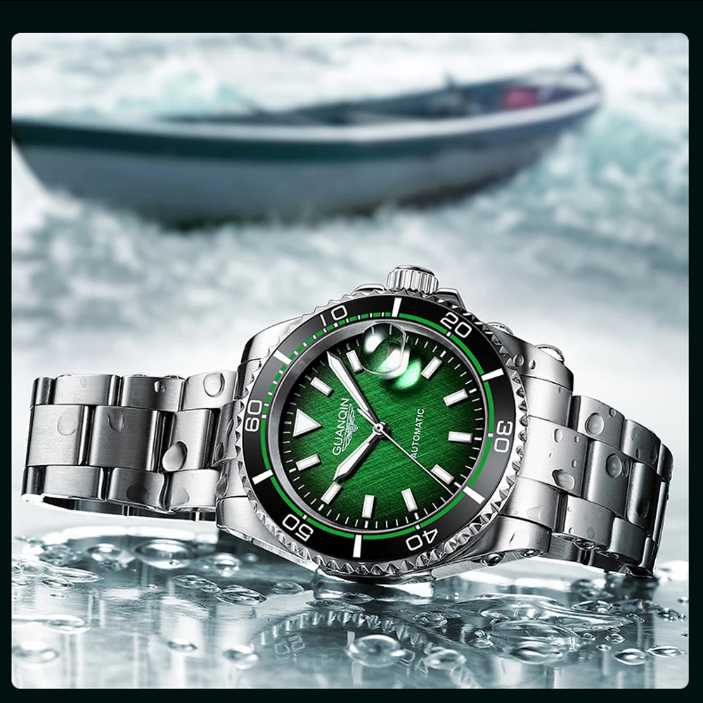 2022 New GUANQIN Men Mechanical Watches Automatic Wristwatch for men Luxury Business Clock Japan NH35A 10Bar Luminous Waterproof