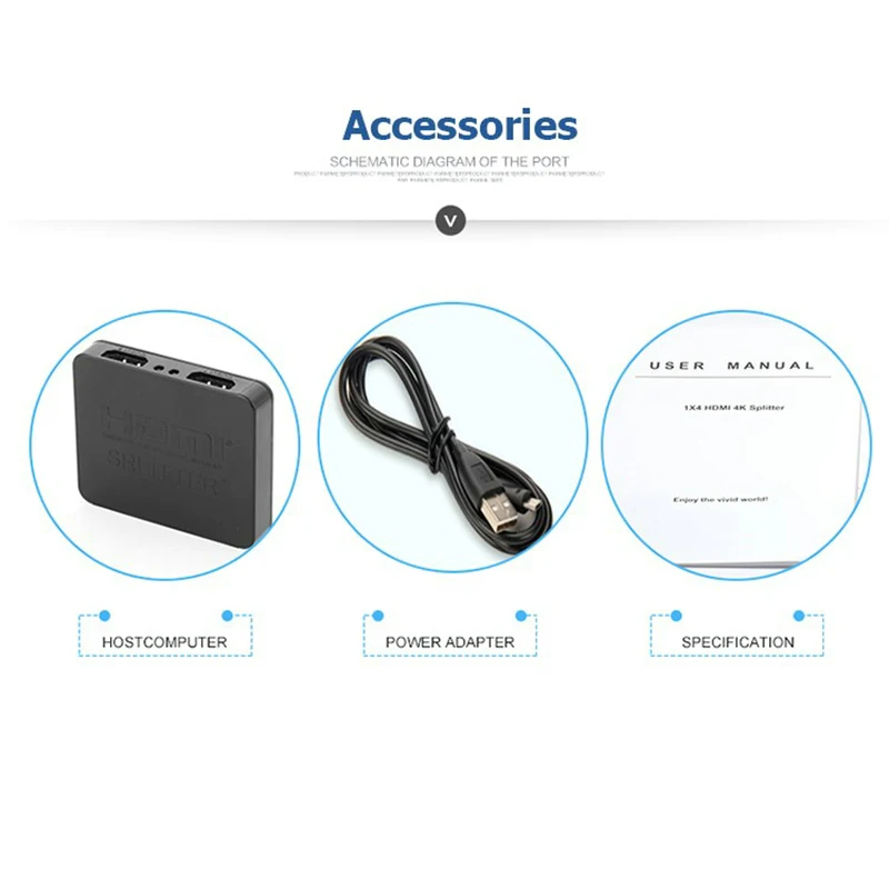 4K HDMI Сплит тер Full HD 1080p видео HDMI коммутатор 1X2 сплит 1 в 2 выход усилитель двойной дисплей для HDTV DVD PS3/4 Xbox
