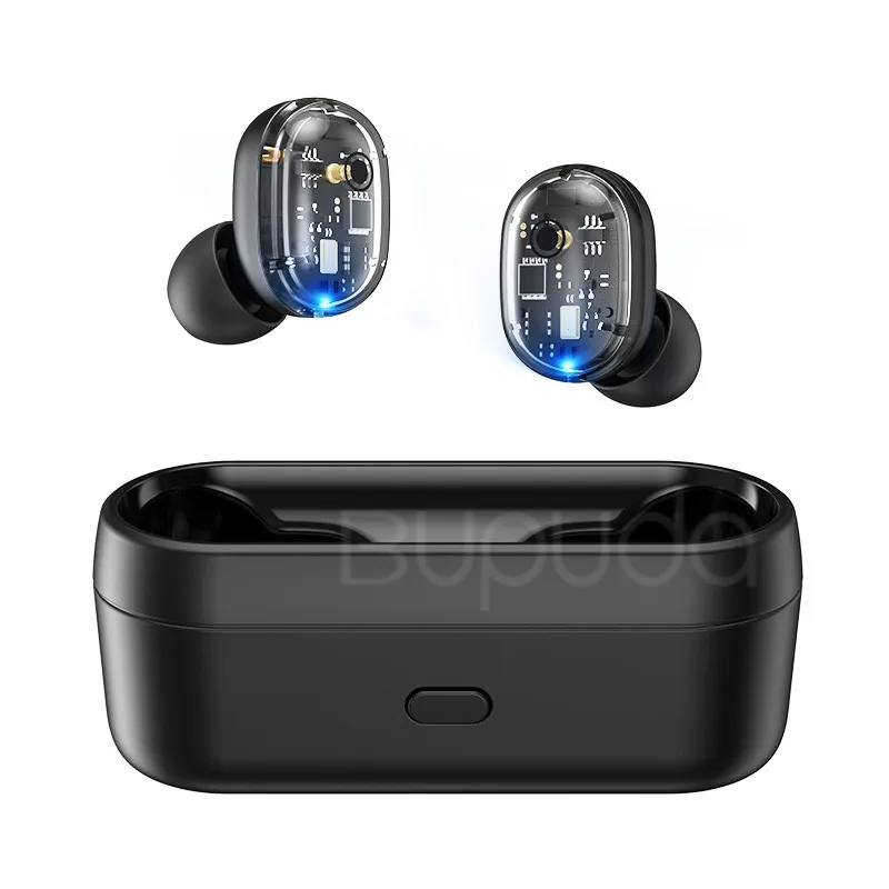 TWS Bluetooth беспроводные наушники 5,0 с сенсорным управлением Водонепроницаемые Наушники 9D стерео музыкальные Bluetooth наушники гарнитура для iOS Android - Цвет: Black