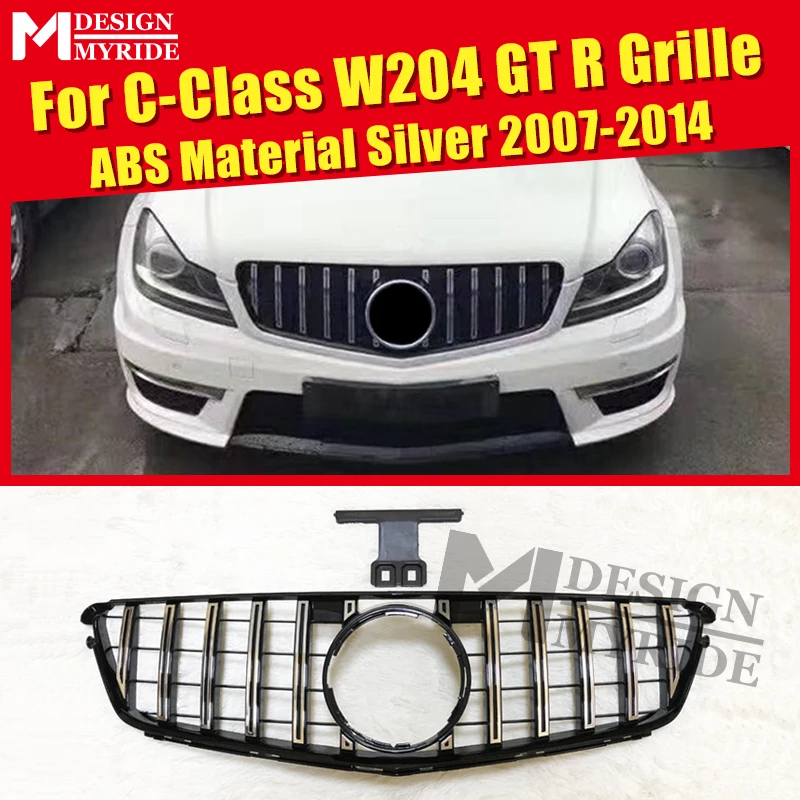 For Mercedes C Class W204 Panamericana Grille Grills Gts Sports Look C250d C220d C200 C180 Abs Silver Direct Replacement 2007 14 Racing Grills Aliexpress