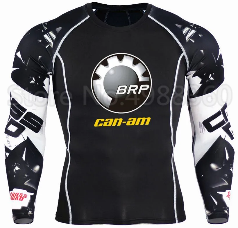 BRP can-am team Print Compression tshirt Men Long Sleeves T shirt Plus Size Fitness Clothing quick Dry Bodybuild tops tees | Мужская