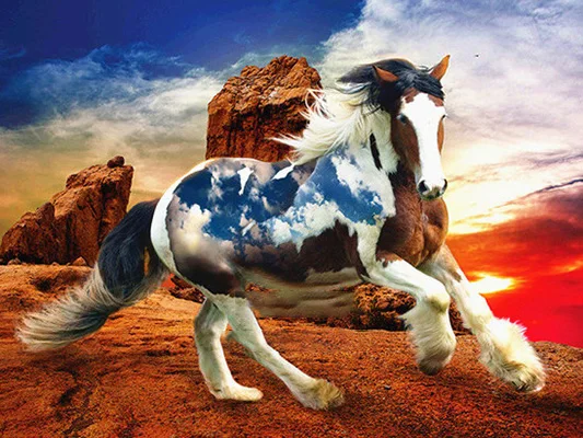 

Diamond Embroidery Animal Horse Cross stitch Full drilling diy diamond painting Home Decoration Children's holiday Gifts