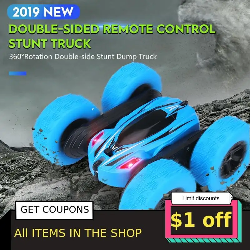 Двухсторонний Улучшенный трюк 2 4 г четыре колеса деформации пластик дрейфующий