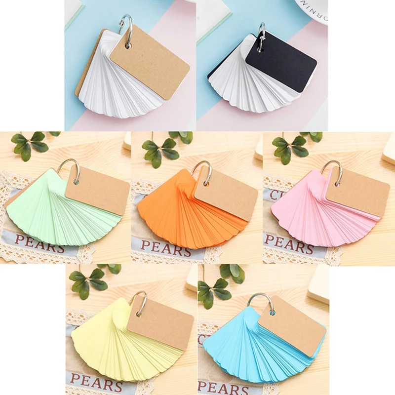 2021 Stylish Empty Page Blank Kraft Paper 90 Pages Notepad Word Study Card Portable Memo Pad Loose Leaf Notes DIY | Канцтовары для