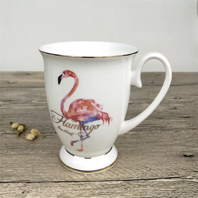 Творческий Фламинго бытовой костяного фарфора Кубок керамический набор воды рукоятки кружки Breakfirst кофе молоко чашка чай марка Пива Чашки