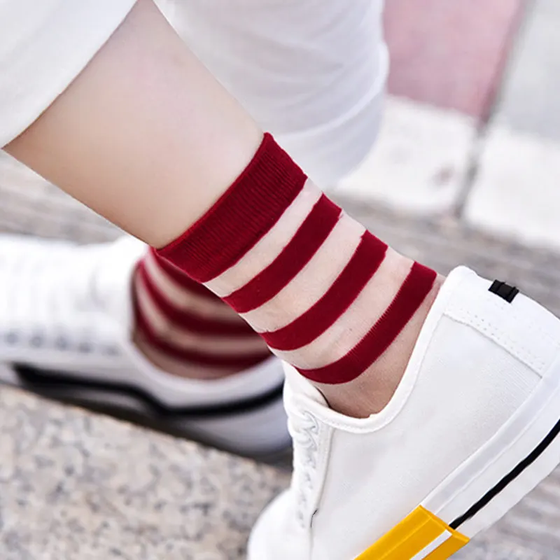 Модные 5 пар модные сетчатые прозрачные носки для женщин удобные дышащие тонкая рыболовная сетка прозрачные носки до щиколотки GM