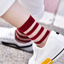 Модные 5 пар модные сетчатые прозрачные носки для женщин удобные дышащие тонкая рыболовная сетка прозрачные носки до щиколотки GM