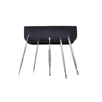 

8 Pcs Stainless Steel Popper Tool Pimple Tweezer Blackhead Squeezing Acne Needles Set Face Skin Care Extractor Cleaning Comedone