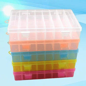 

5Pcs 24 Grids Detachable Plastic Storage Box with Cover Creative Hardware Storage Container Fishing Gear Organizer (Assorted Col