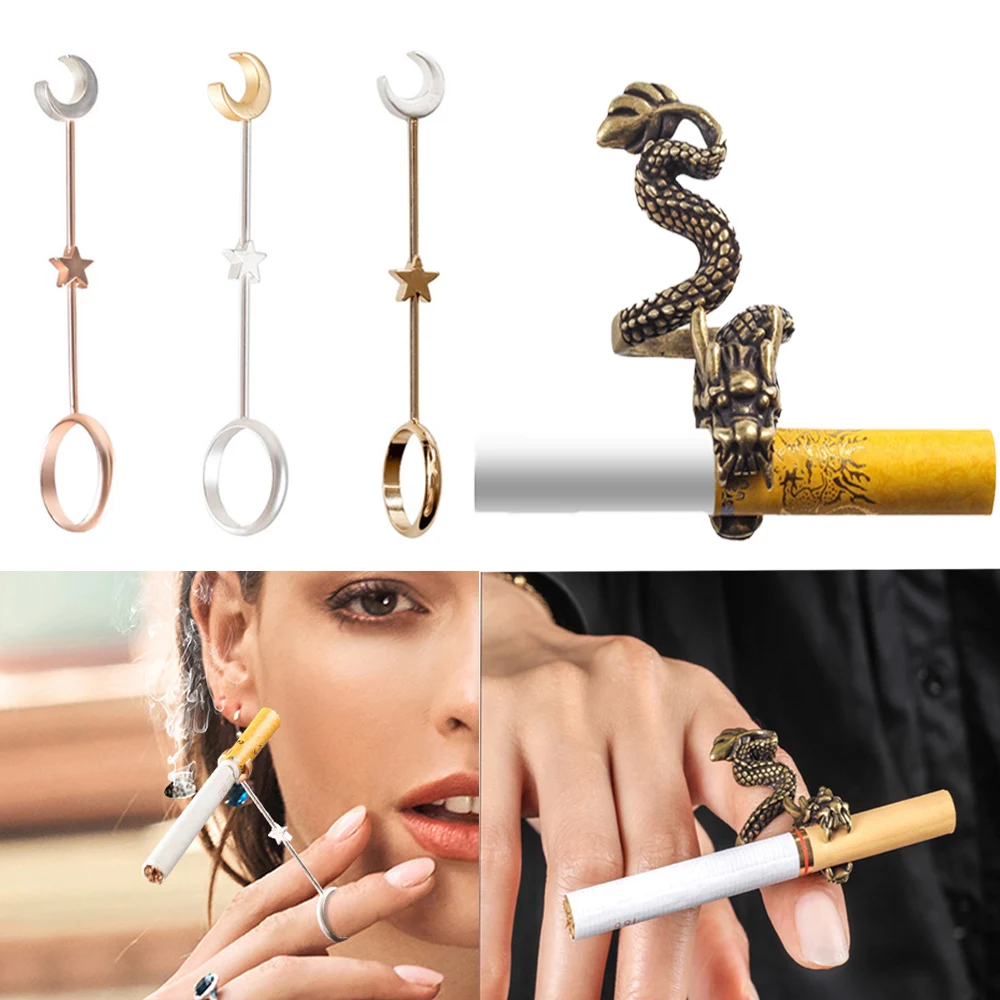 Free Hand - Honey Bee Smoking Cigarette Metal Finger Holder Golden for Man  Woman | eBay