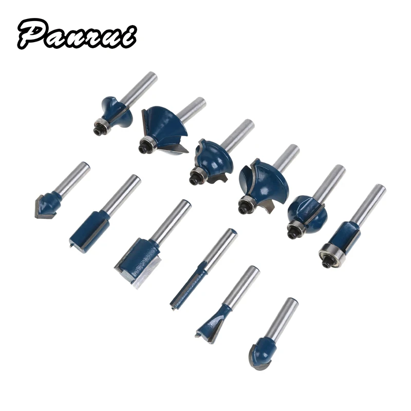

Free Shipping 15Pcs Router Bit Set Woodworking Milling Cutter 6.35mm Shank 1/4INCH Cemented Carbide Trimming Carving Tools Drill