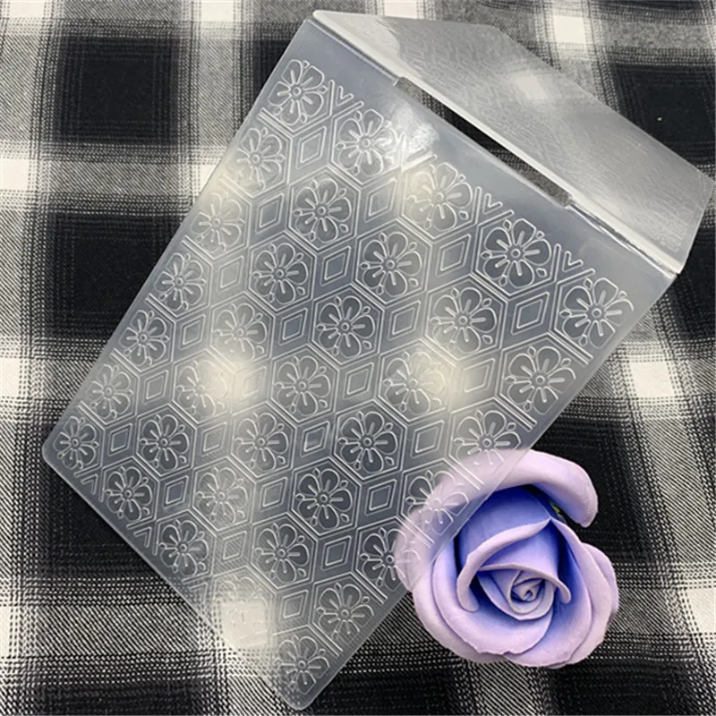 Hexagon geometric flowers print DIY Plastic Embossing Folders for DIY Scrapbooking Paper Craft/Card Making Decoration Supplies plastic embossing folder embossing folder
