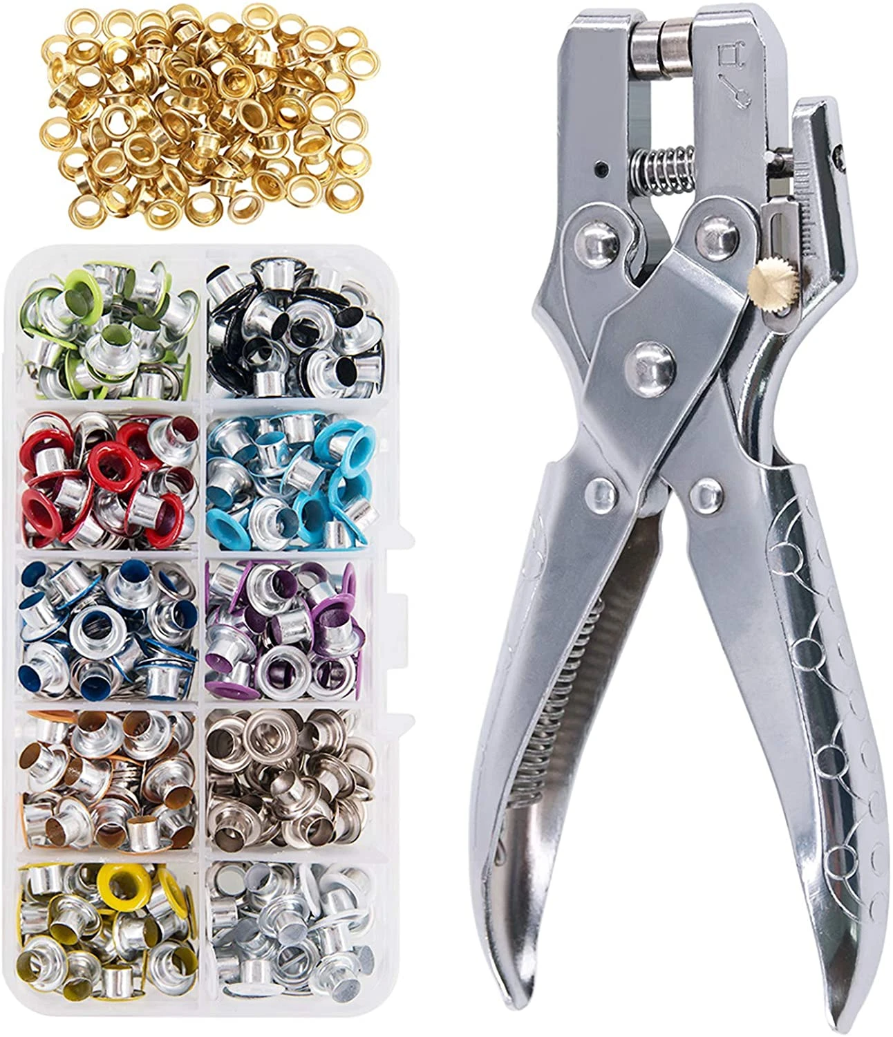 Juego arandelas ojales de Metal multicolor de 5mm con herramientas de instalación, para cuero, zapatos, bolsas, manualidades, 300/540 juegos|Ojales de ropa| - AliExpress
