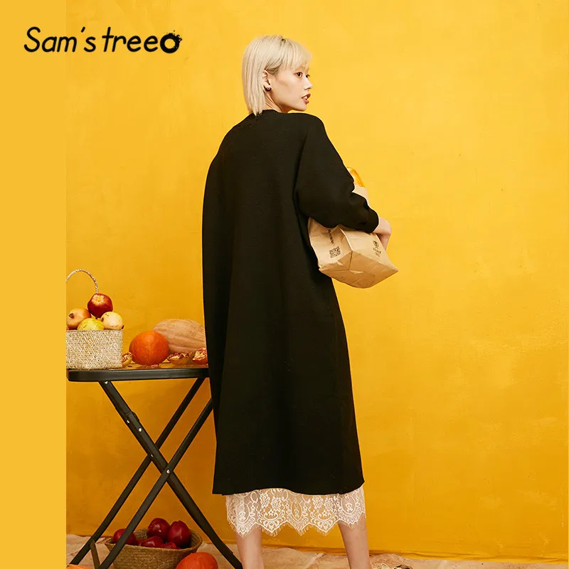 Empfohlen tlmZr SAM'S TREE Black Solid Contrast Lace Knitted Women Dress 2019 Autumn Long Sleeve Two Piece Sets Casual Office Ladies Dresses Empfohlen tlmZr SAM'S TREE Black Solid Contrast Lace Knitted Women Dress 2019 Autumn Long Sleeve Two Piece Sets Casual Office Ladies Dresses