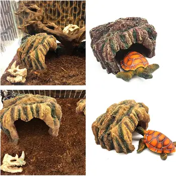 

Resin Reptiles Habitat Hiding Cave Fish Turtle Tank Basking Decoration Ornament Tortoise Terrace Lizard Scorpion Hideout House