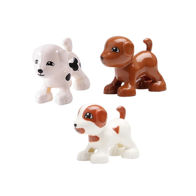 Zoo Animals Series Set Big Size Building Blocks Assemble Accessories Cute Birds Beasts Elephant Tiger Bricks Education Toys Kids Three dogs