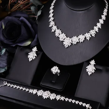 

janekelly Hotsale African Wedding Bridal Jewelry Sets New Fashion Dubai Necklace Sets For Women Party Accessories Design
