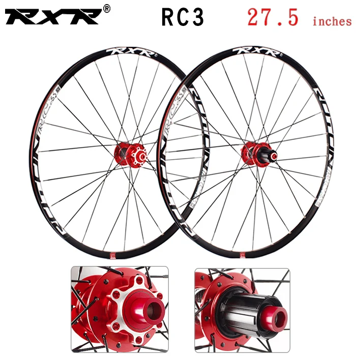 27.5 Red 100x142mm RXR горный велосипед, велосипедная ступица, Аксессуары для велосипеда 27,5 RC3, подшипник из углеродного волокна, алюминиевое Велосипедное колесо из сплава - Цвет: 27.5 Red 100x142mm